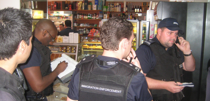 Immigration raid in a restaurant
